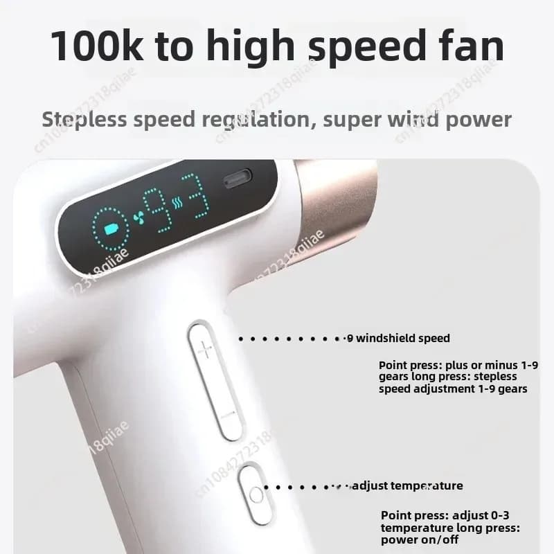 for Unplugged wireless hot air high speed hair dryer portable high wind USB charging hair dryer