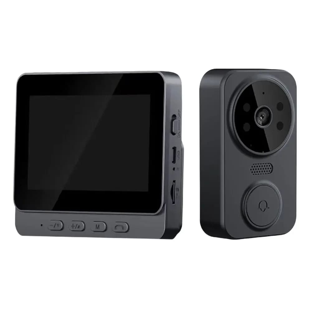 Videocitofono con Telecamera, Visione Notturna IR, Visore Digitale per Porta, WiFi 2.4G, Rilevamento Automatico, Schermo IPS da 4.3 Pollici, Interfono Bidirezionale
