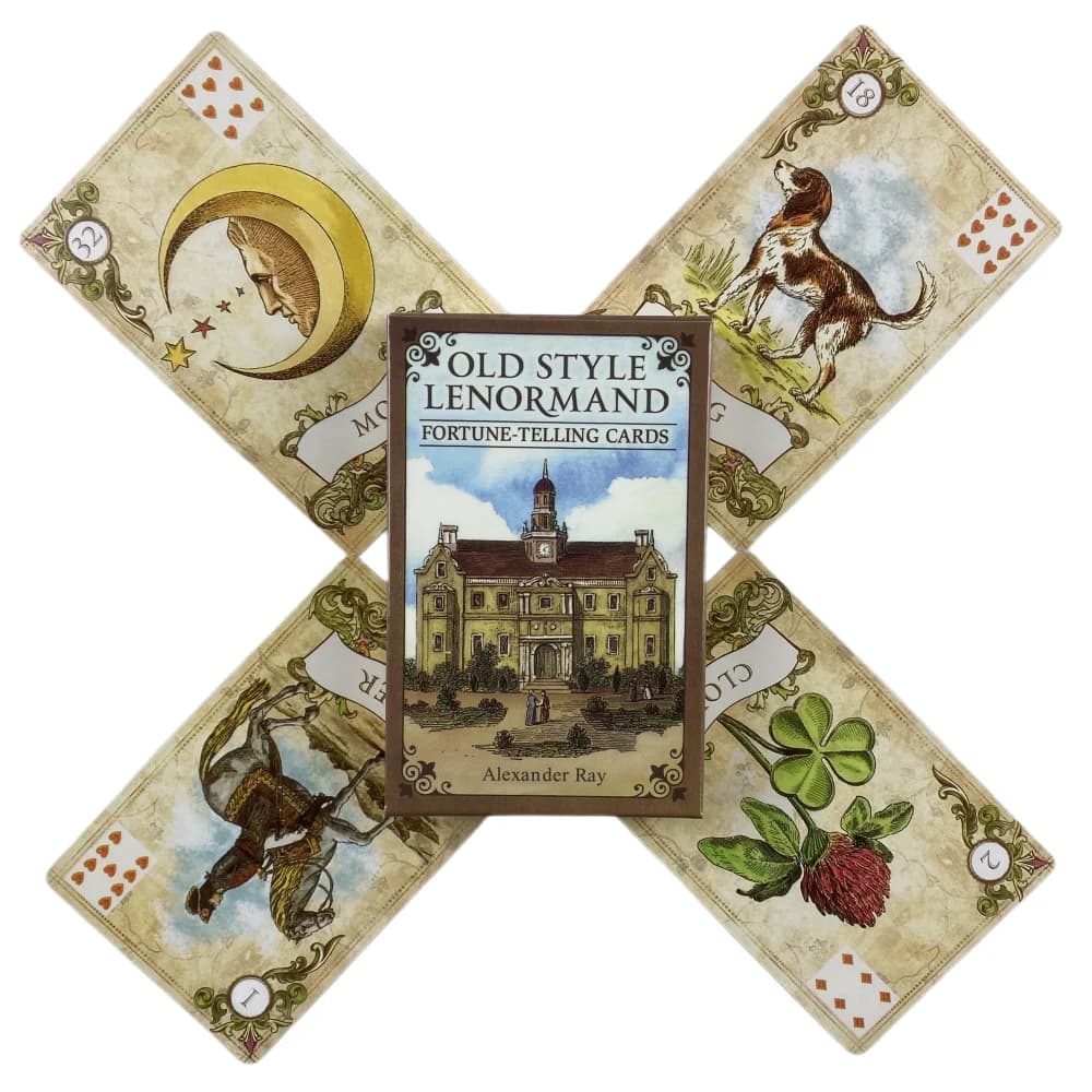 Carte per la predizione della fortuna di Lenormand vecchio stile A 38 giochi Borad con mazzo di divinazione del destino inglese