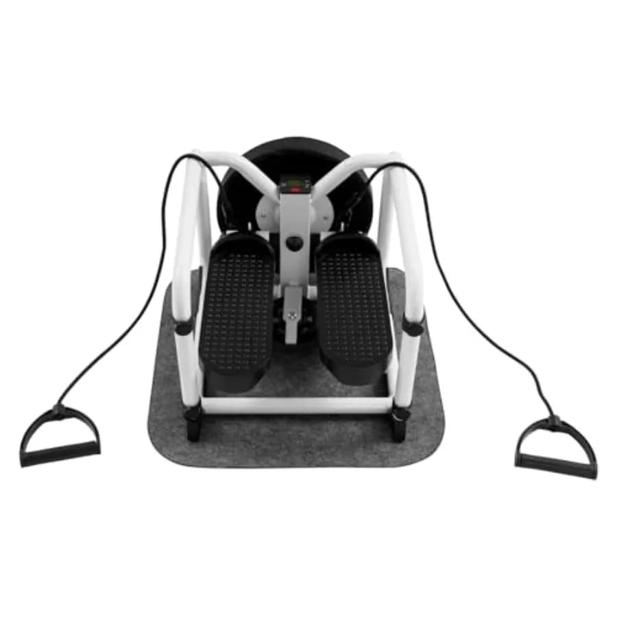 Stepper con Bande di Resistenza, Stepper Multifunzione con Sedile per Anziani, Twist Stepper Nero per Allenamento Cardio e Pesi