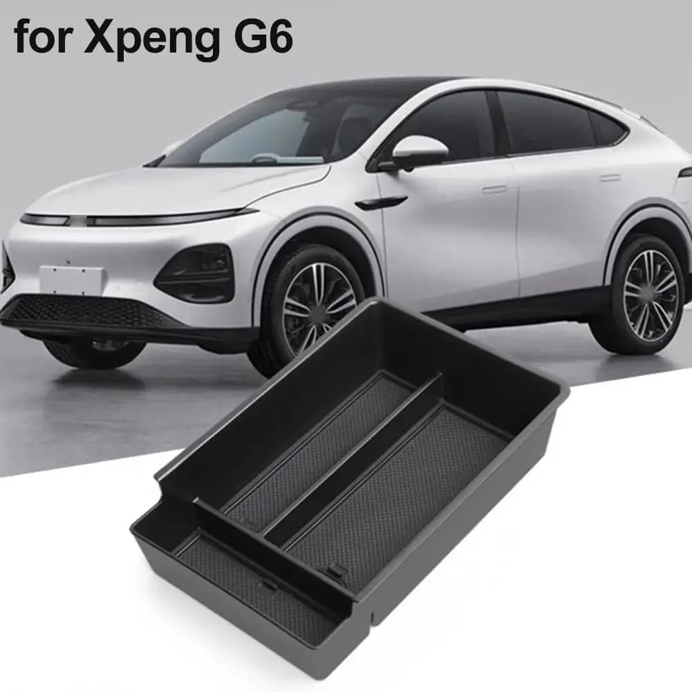 Per Xpeng G6 Car Center Console Vassoio Bracciolo Scatola di immagazzinaggio Riordino Accessori interni Nero Organizzatore Stivaggio Z5X6
