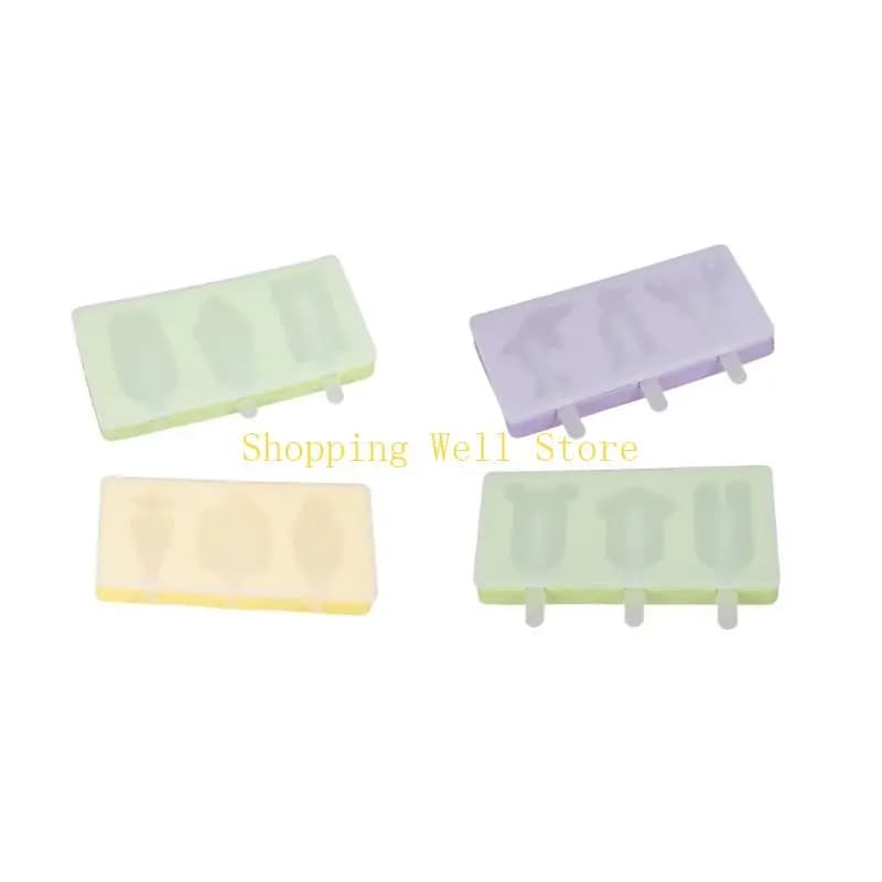 KX4B Stampi per bastoncini torta in silicone con 6 bastoncini Stampi per ghiaccioli Set 2, Stampi per dolci in silicone