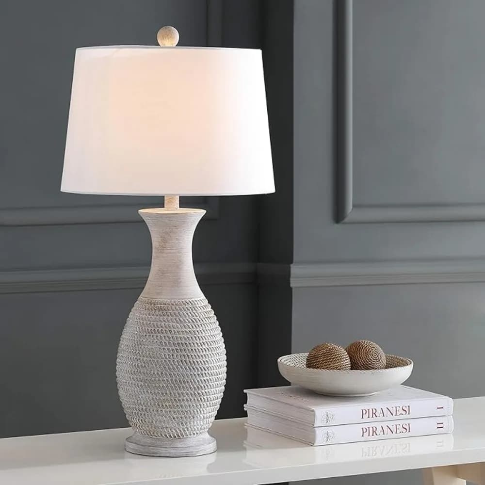 Lighting Collection Bentlee Rustic Grey 30-inch Bedroom Living Room Home Oice Desk Nightstand Table Lamp Set o 2 (LED Bu