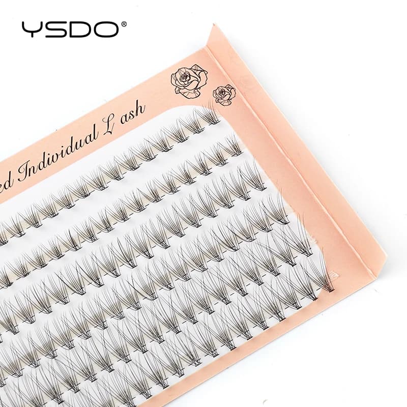 YSDO 6 Righe Estensione Ciglia Naturali Volume Morbido Faux Cils 10D Cluster Ciglia Individuali Trucco Ciglia Finte Strumenti Ciglia