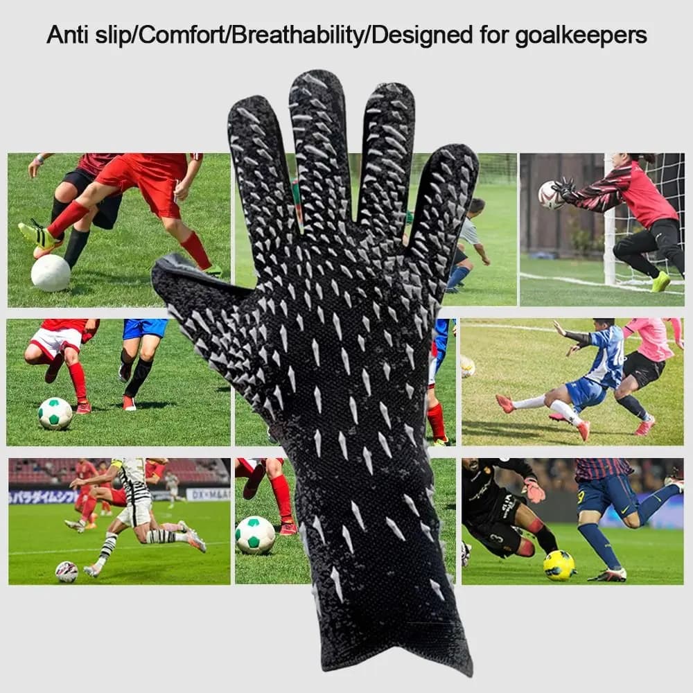Guanti da Portiere in Latex per Adulti e Adolescenti, Guanti da Calcio Rinforzati con Presa Forte
