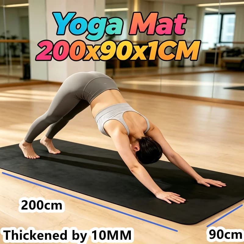 New 200×80/90cmYoga Mat Travel Fitness Exercise 10mm Thicknesses for Yoga Pilates Floor Workouts Thicken Widen Moisture-proof