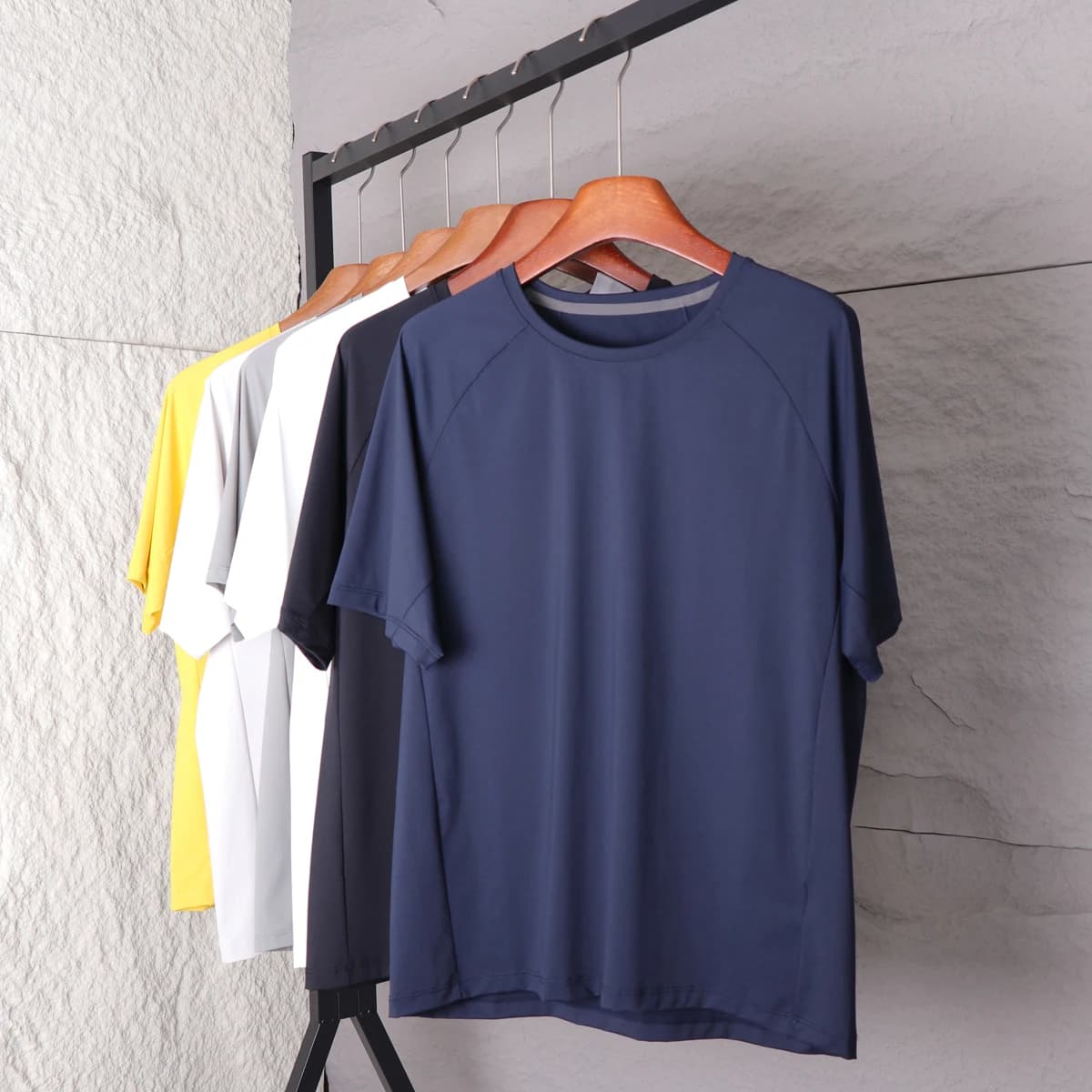 Cooling High Elastic Quick Dry Breathable Outdoor Men's Wear Resistant Climbing Hiking Sports Casual Short Sleeve T-Shirt