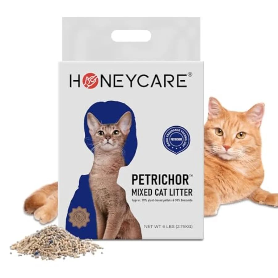 Petrichor Mix Cat Litter I Tofu Cat Litter I Nature Plant-Based Pellets and Bentonite Sustainable I Low-Dust Qucik Clumping Sup