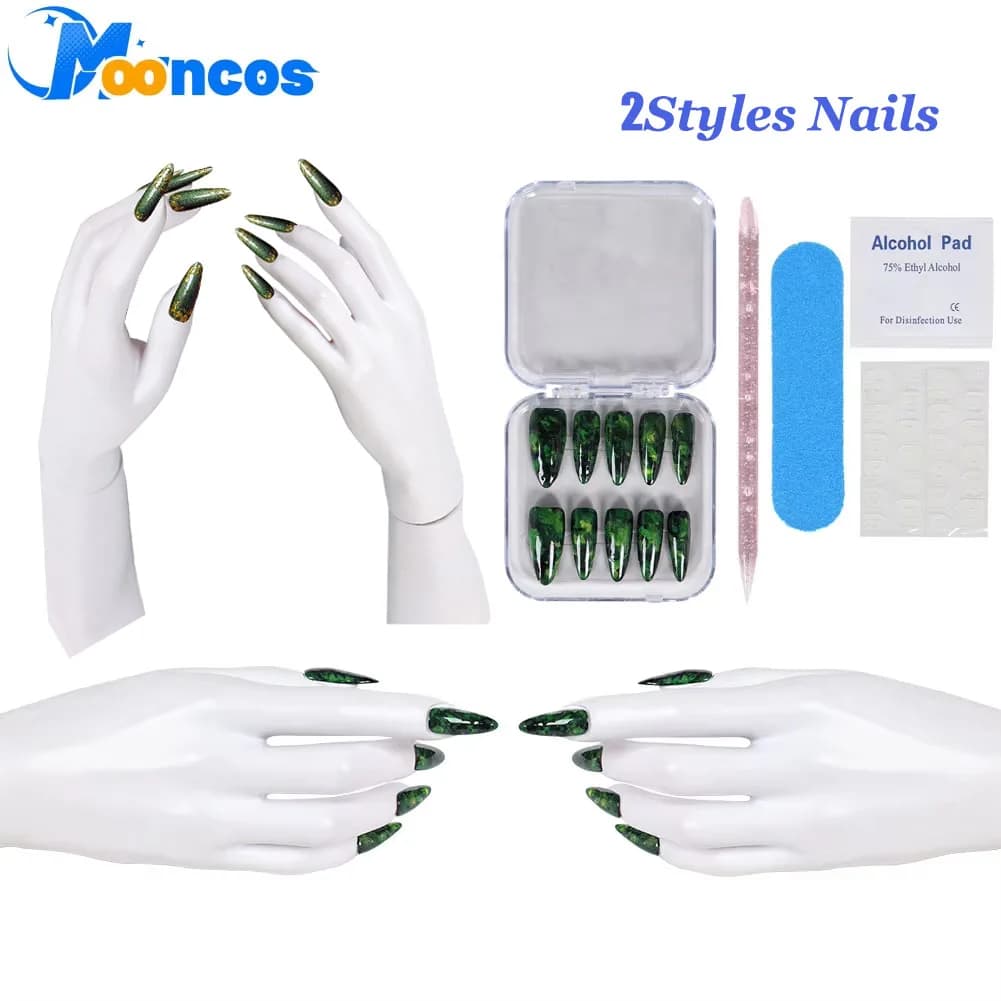 Elphaba Nail Art Stickers Accessori per costumi cosplay Film Malvagio travestimento Vestito per donne Fantasia Puntelli di carnevale di Halloween