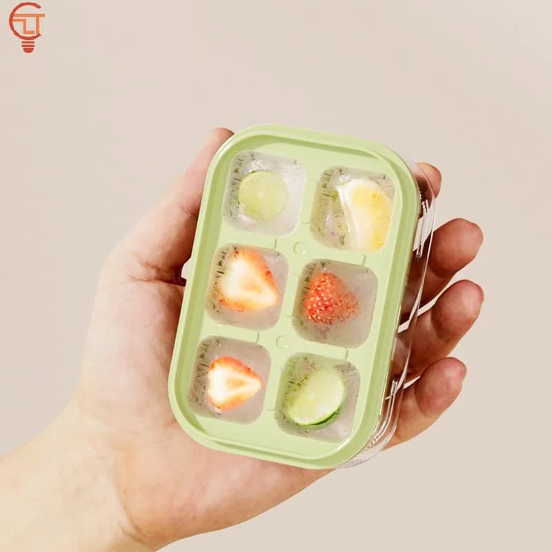 Stampo in Silicone con Coperchio a 6 Scomparti, Mini Stampo per Ghiaccio Facile da Sformare, per Cocktail, Cucina e Bar