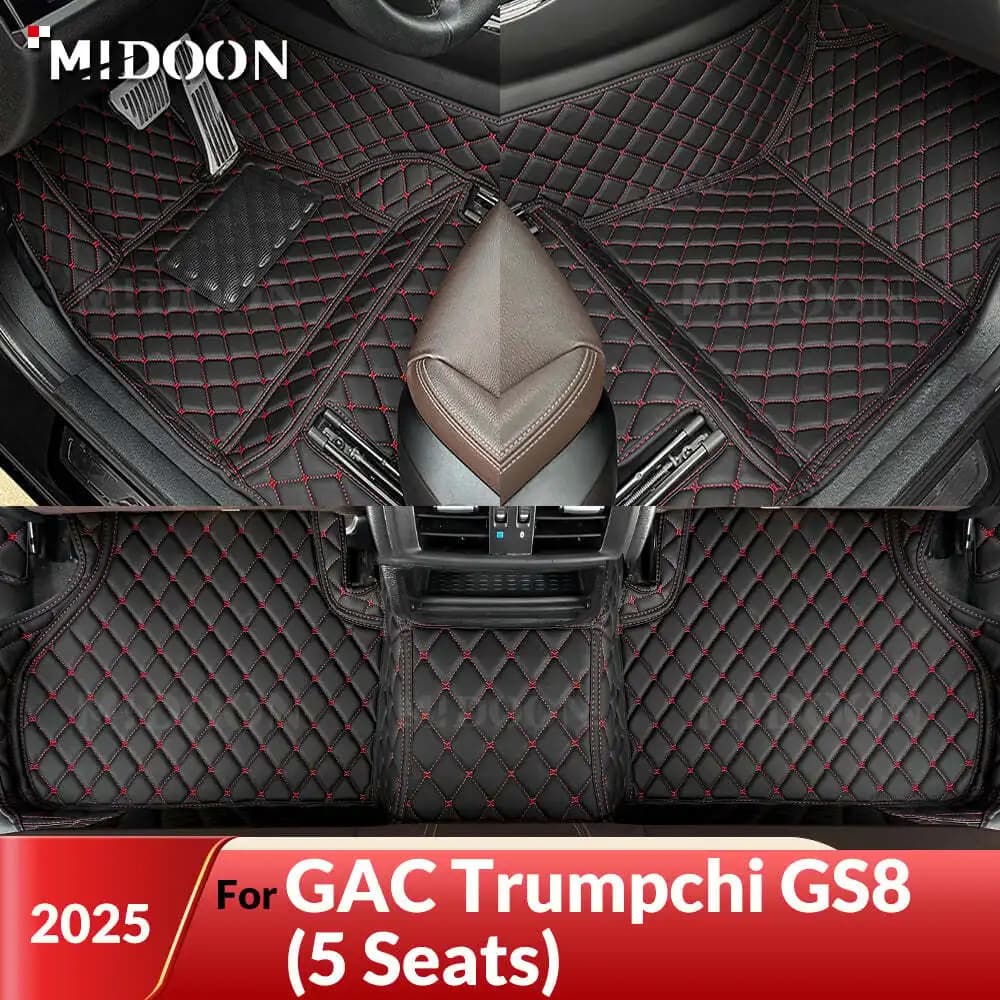 MIDOON Tappetini per auto per GAC Trumpchi GS8 (5 posti) 2025 Tappetini per auto personalizzati Copertura per tappeti per automobili Accessori interni