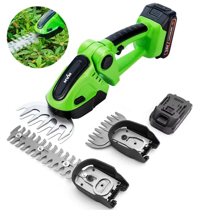 Forbici Elettriche a Batteria al Litio Senza Fili, Mini Trimmer Multifunzione 24V Antiscivolo per Bordi del Prato