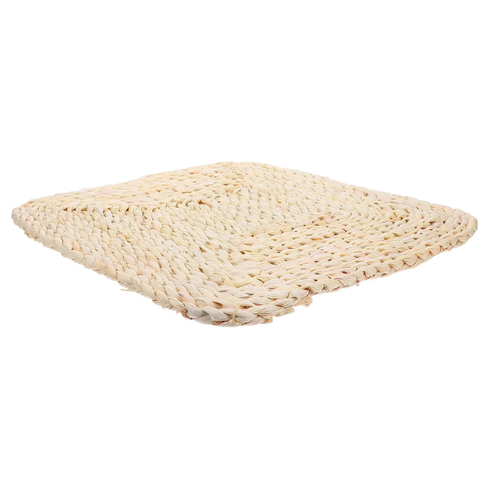 Natural Straw Woven Yoga Seat Cushion Floor Pillow for Meditation Living Room Bedroom Balcony Terrace Indoor Outdoor Use Woven