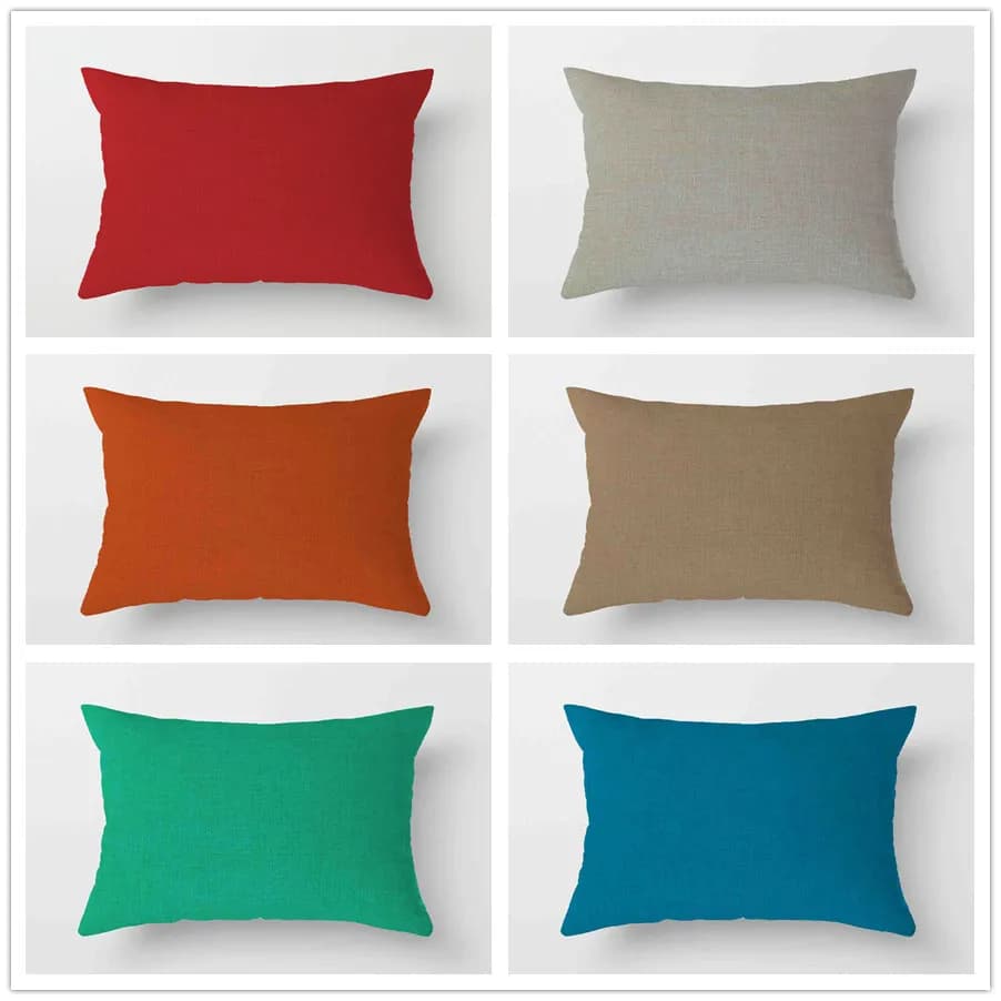 Fodera per cuscino rettangolare in lino poliestere anti-lino 30x50 cm federa in poliestere bifacciale federa decorativa per cuscino del divano