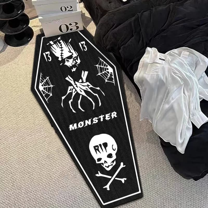 VIKAMA Halloween stile gotico Horror Teschio Vampiro Tappeto Camera da letto Soggiorno Ingresso Tappetini lavabili resistenti alle macchie