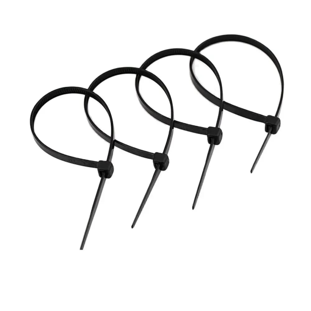Fascette stringicavo autobloccanti in nylon con fibbia in plastica, bianche e nere, da 3mm, 4mm, 5mm, per fissaggio sicuro