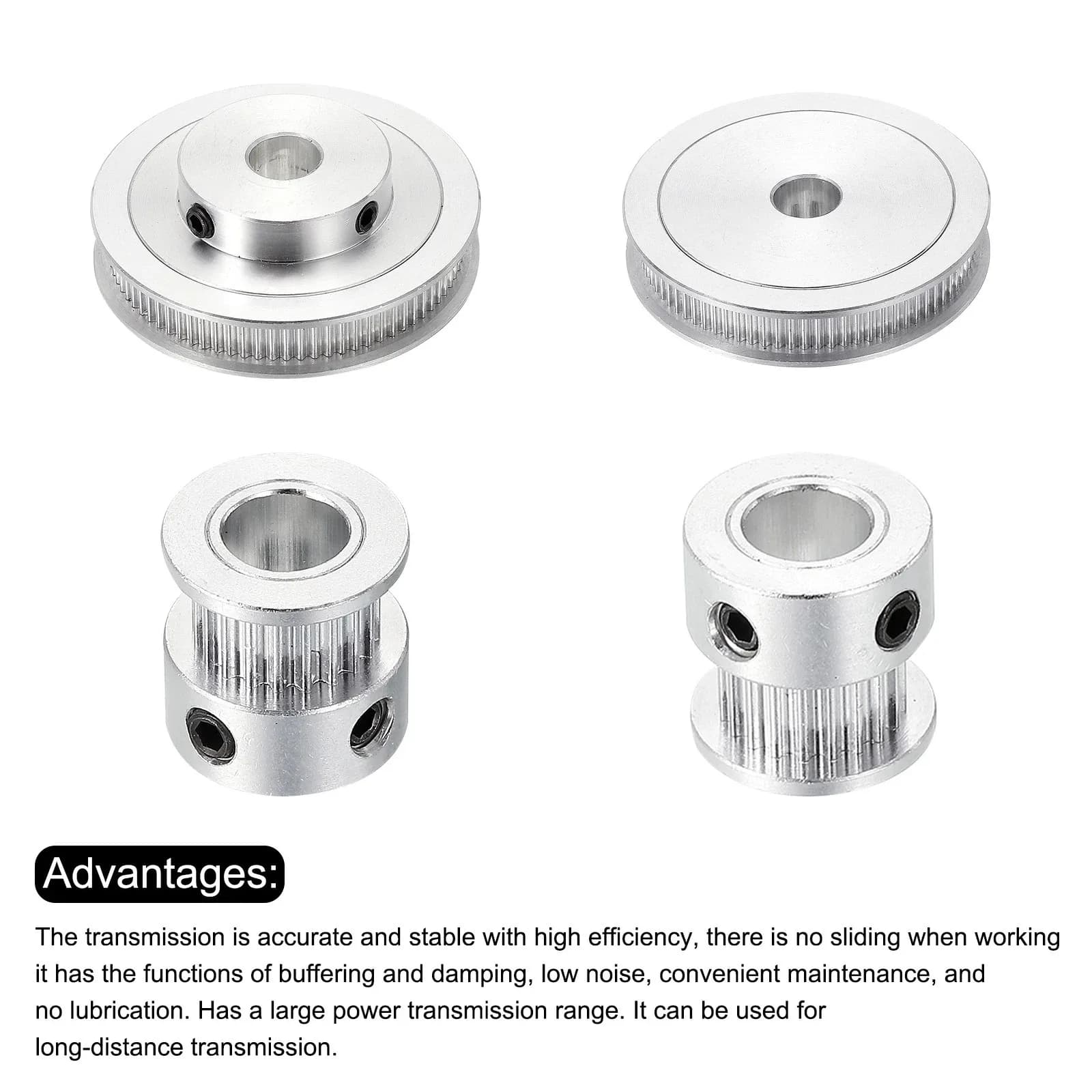 Timing Pulley Set Aluminum 20 Teeth 80 Teeth 8mm 10mm Bore 2mm Pitch 200mm Belt and Wrench for Drilling Milling Machines