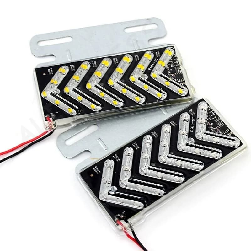 [G]LED Arrow Strobe Light Waterproof Dynamic Flowing Effect 12V 24V Universal Truck Trailer Turn Signal Warning