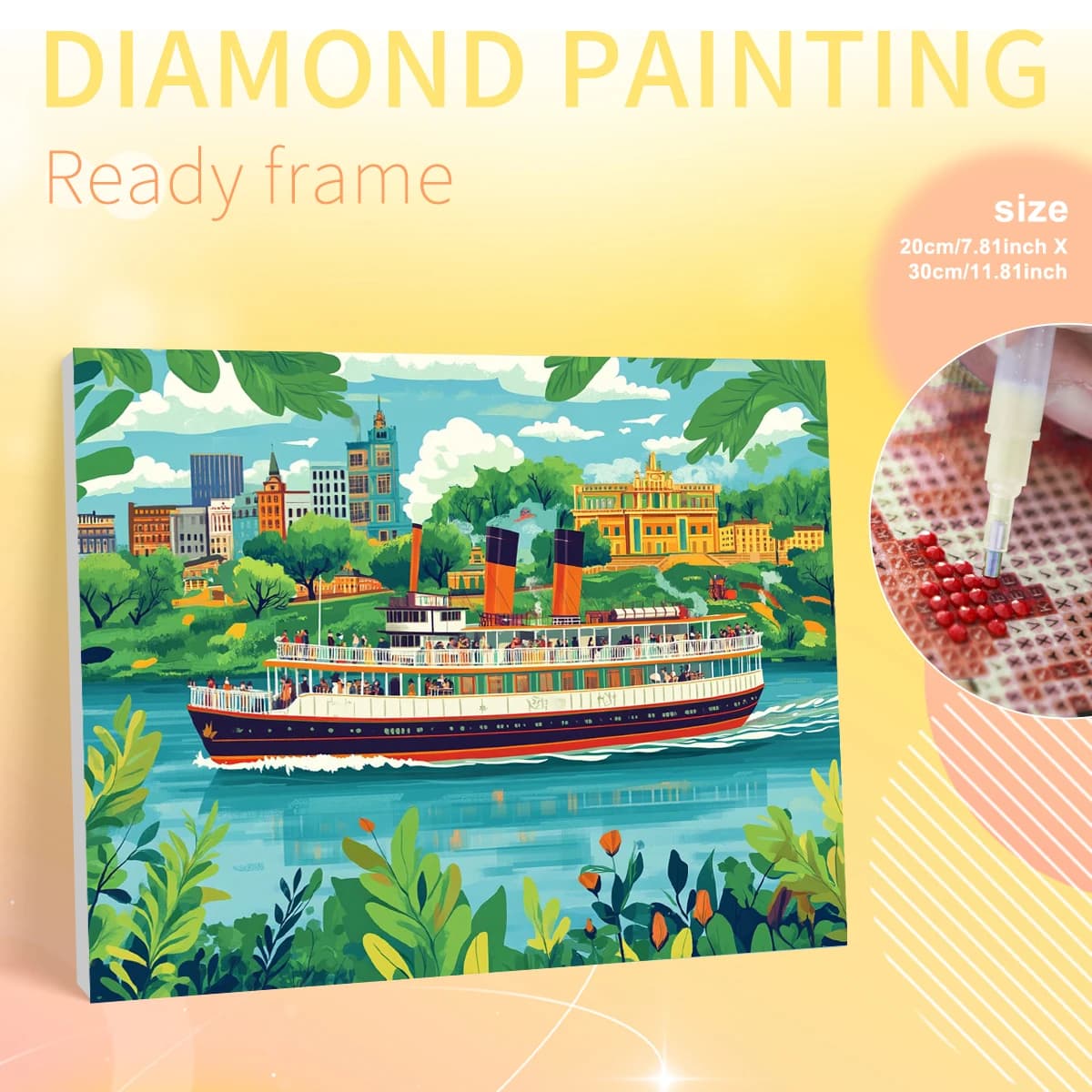 PhotoCustom Big Ship 5d Diamond Painting Kits For Adults Unique Gift Diy Crafts Landscape Full Round/Square Paint With Diamonds