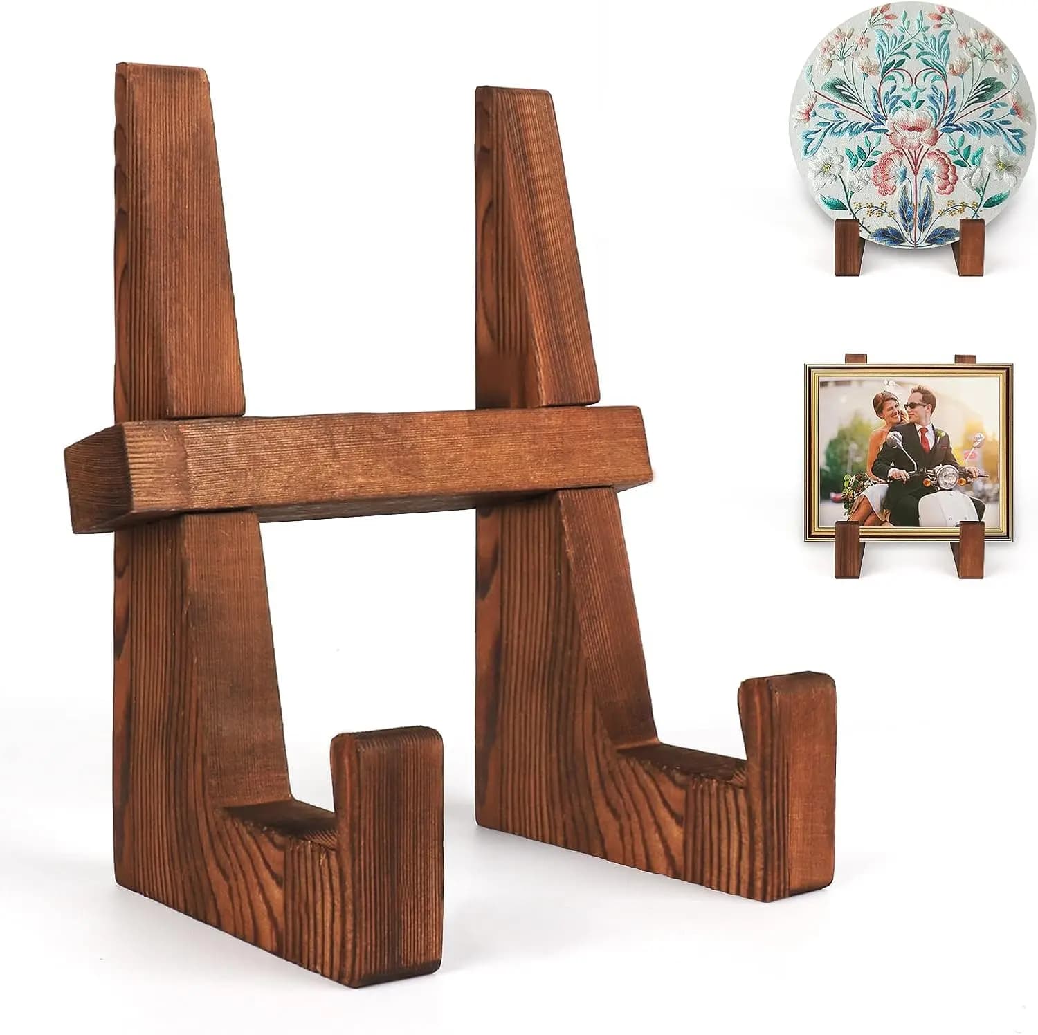 Supporto in Legno da 8,8 Pollici per Esposizione - Porta Cornici Rustico, Cavalletto Decorativo da Tavolo