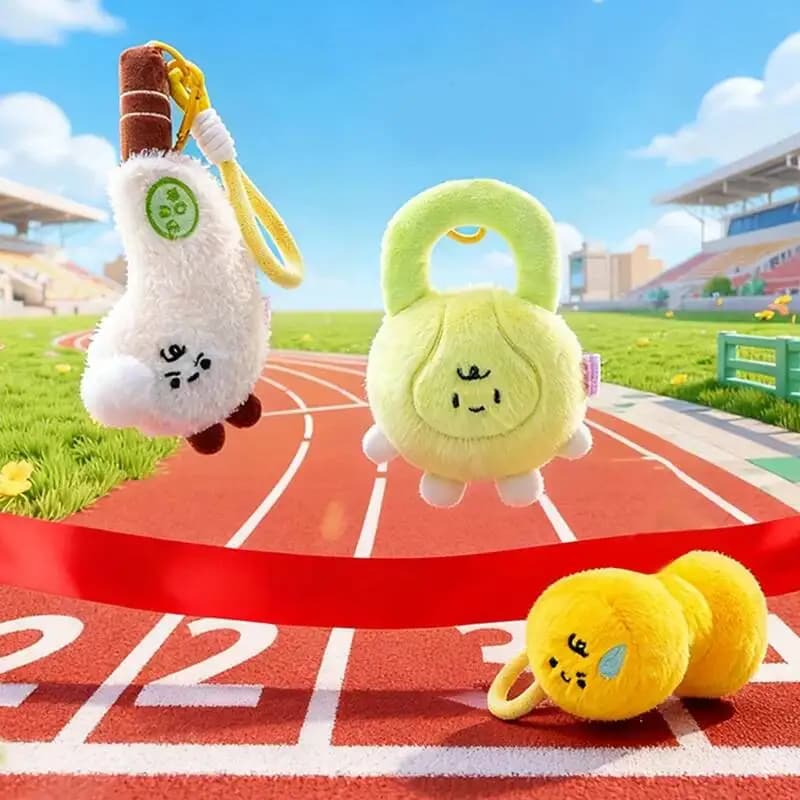 Creative plush toys in the shape of a handlebar, kettlebell, golf club, basketball, 12-15 cm, sports series pendant, the best gift for sports enthusiasts