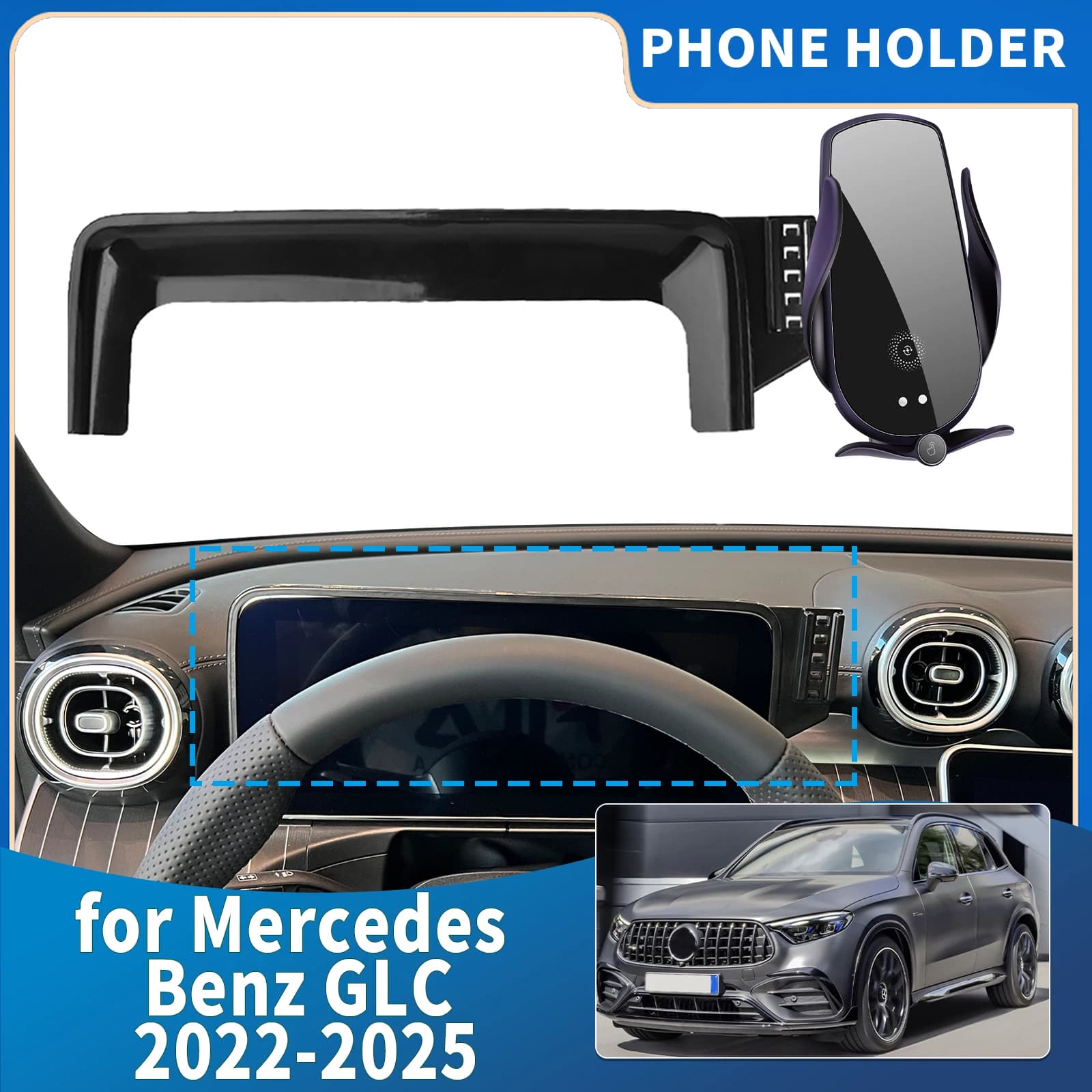 fit for Mercedes Benz GLC 2021 2022 2023 2024 Coupe Sport Integrated Screen Mount Phone Holder Mount Car accessoires