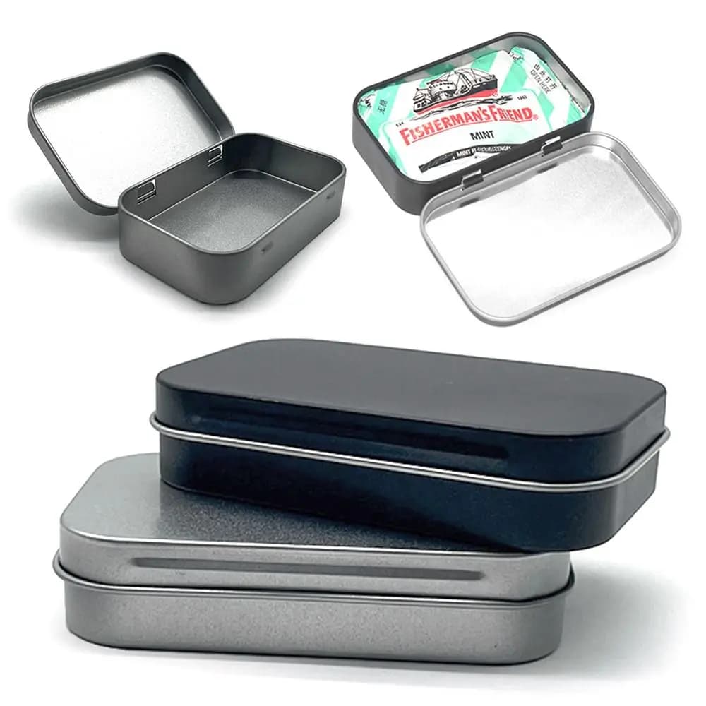 Mini Metal Storage Box With Flip Lid Empty Hinged Iron Box Portable Pill Candy Container Jewelry Organizer Storage Supplies