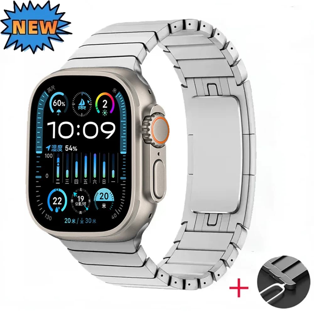 Cinturino in metallo per cinturino Apple Watch 49mm 46mm 42mm 45mm 41mm 44mm 40mm Bracciale a maglie per iWatch Ultra 3 11 10 9 8 7 6 5 4 SE Correa