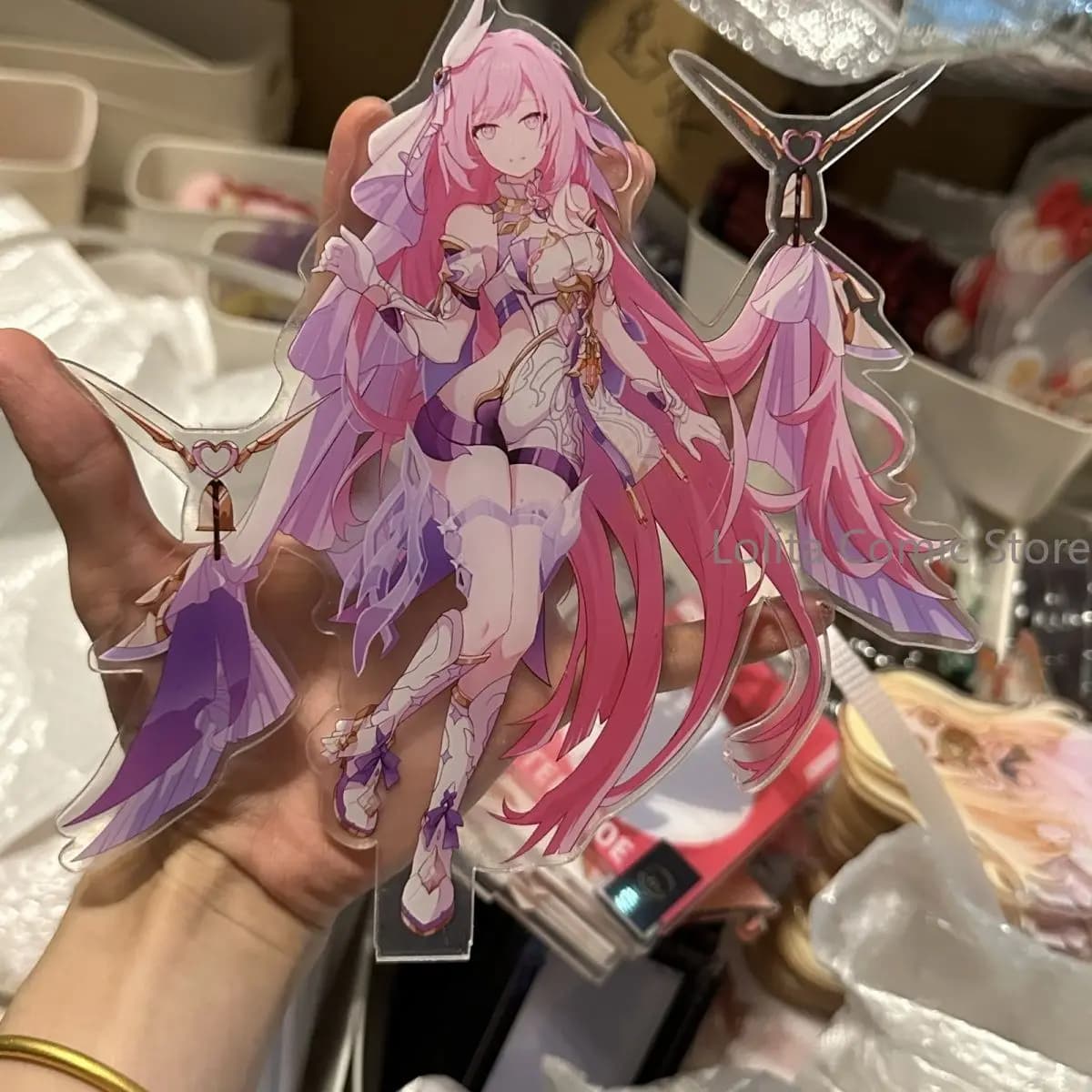 Honkai Impact 3rd Elysia Cosplay Acrylic Standee Display Standing Ornament Cartoon Figure Model Toy Fan Collection Xmas Gift