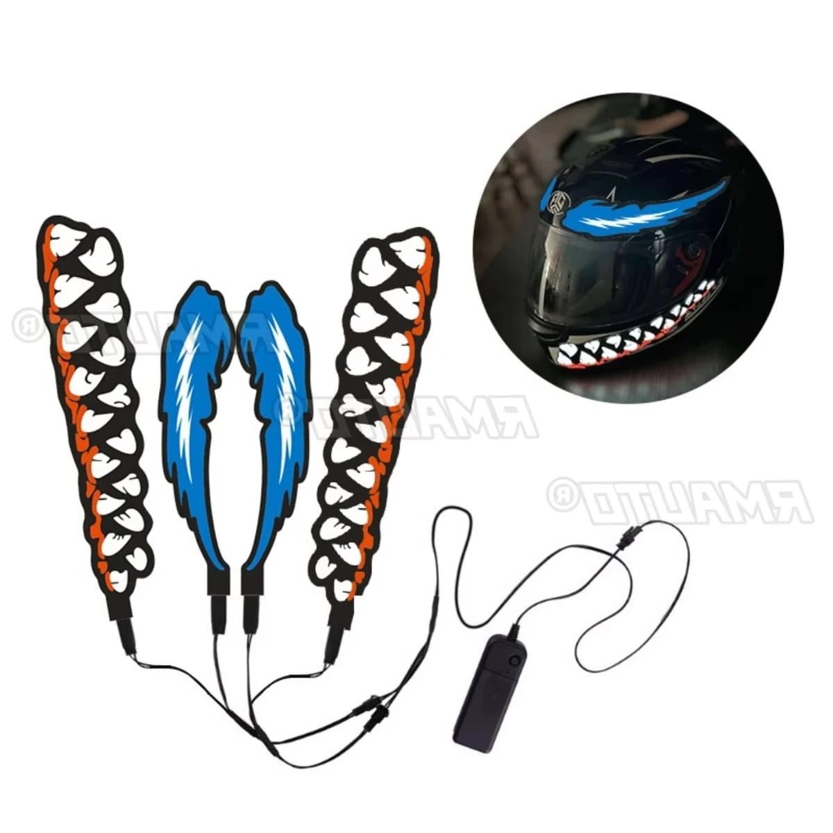 Striscia luminosa a LED per casco da motociclista PET Venom Striscia luminosa per casco Versione con batteria a secco