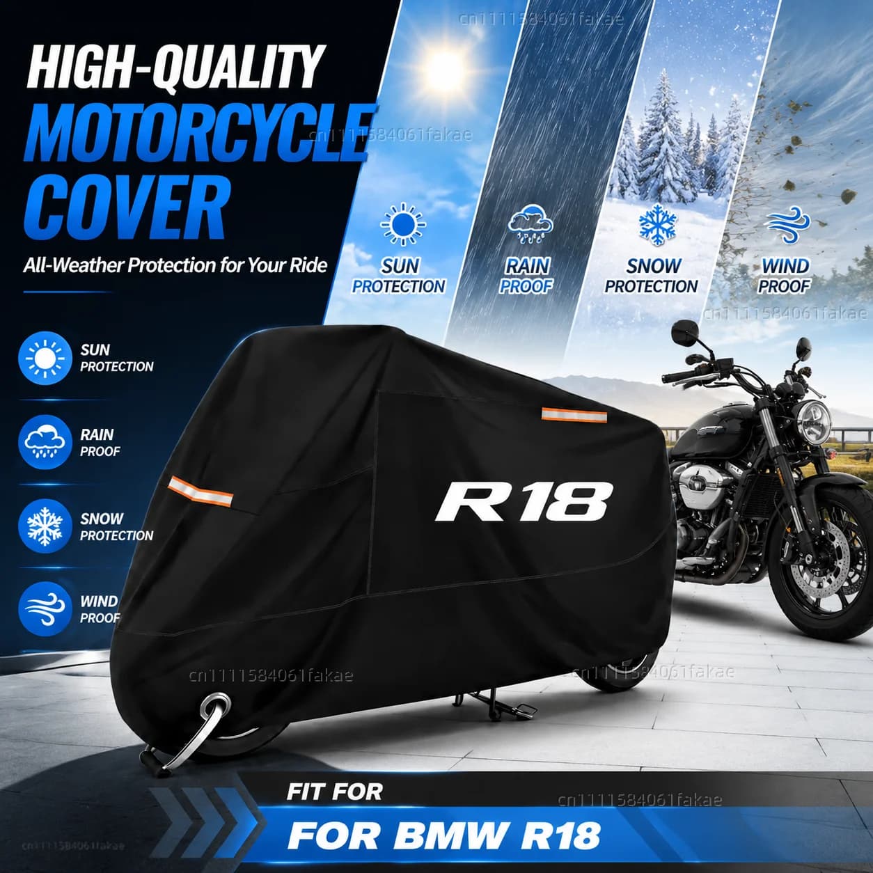 Motorcycle Cover Waterproof Outdoor All Season Dustproof UV Protective Moto Scooter Rain Cover FOR BMW R18 2020-2026