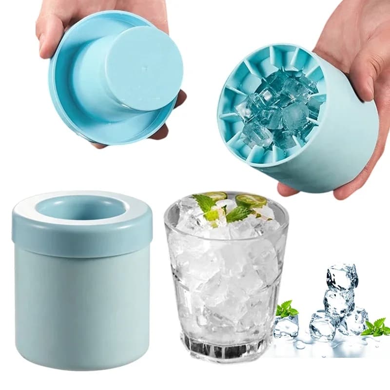 Silicone Ice Bucket Ice Cube Mold Household Kitchen Summer DIY Refrigerator Freezing Ice Maker Small Ice Mold Tray Barware Tools