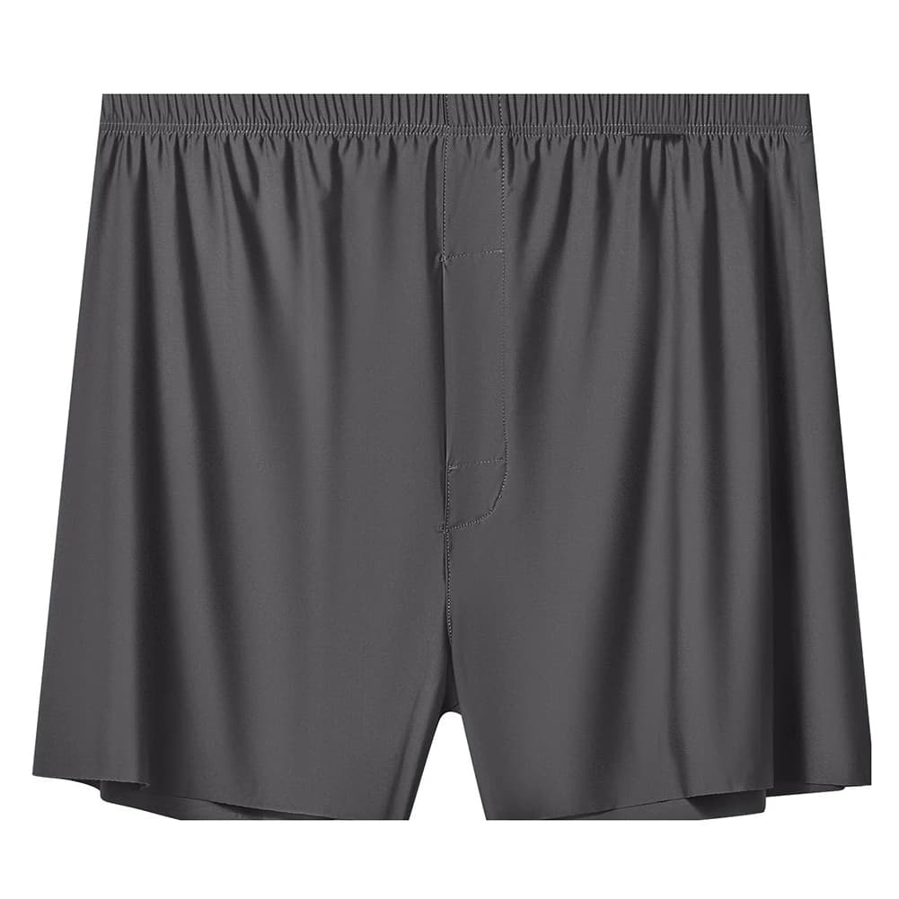 Boxer da uomo sottili in seta ghiaccio, elasticizzati, tinta unita, per casa, senza cuciture, abbigliamento uomo
