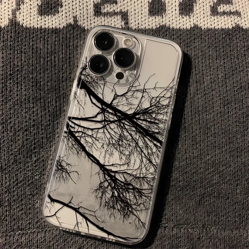 Withered Trees Revive Vitality iPhone Case For iPhone 16 15 14 13 12 11 Pro Max XR XS MAX 7 8 PLUS MINI INS Transparent Cover