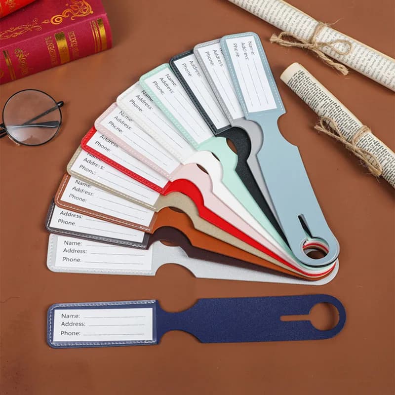 Etichetta per bagagli in pelle PU Identificatore creativo per valigia per bagagli ID Addres Holder Etichette per imbarco Etichetta portatile Accessori da viaggio