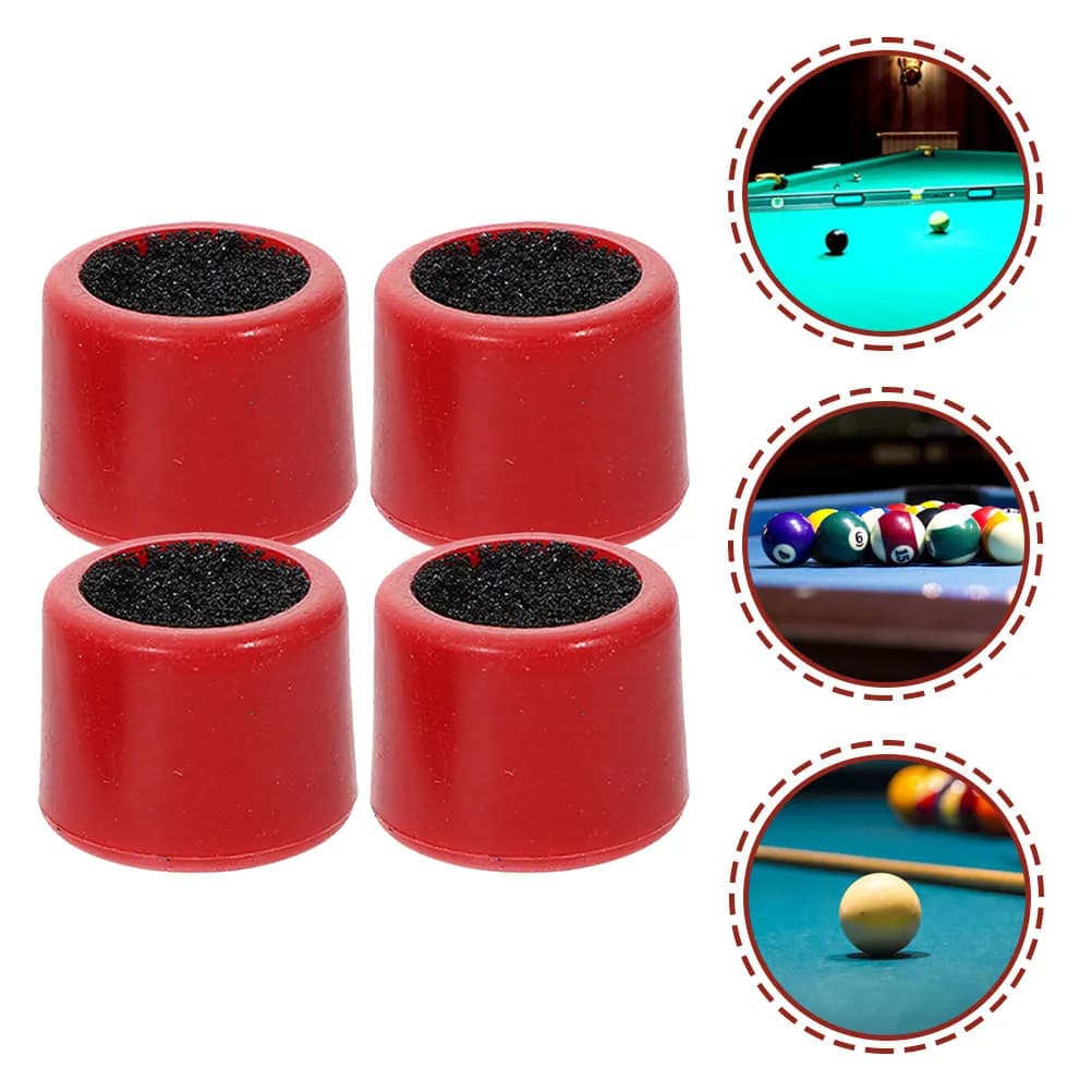 4Pcs Professional Billiard Cue Tip Shaper Double-Sided Pool Cue Supplies for Tip Grinding Shaping and Repairing Mushroom Head
