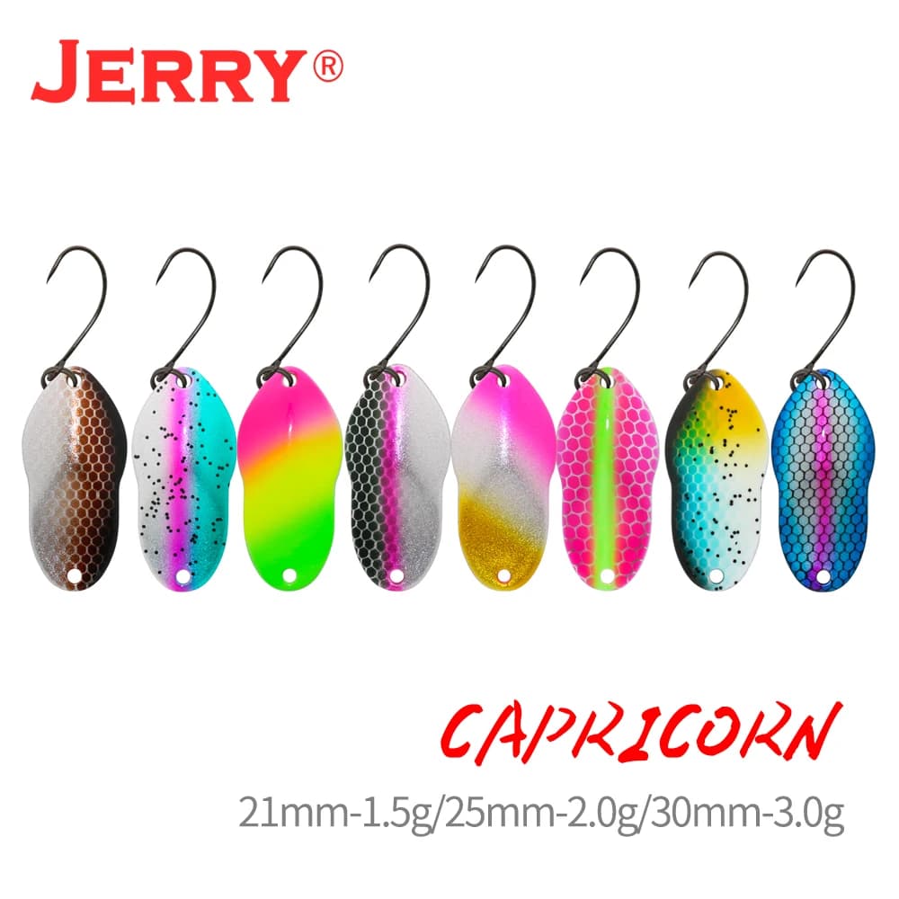 Jerry capricorno 2g 3g Micro Area Trout Spoon Lure Kit Set colori UV esche da pesca in metallo Brass Lake Stream Glitters Spinners