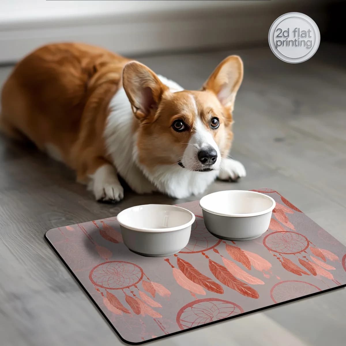 1pc Decorative Dish Drying Mat Dreamcatcher Feather Bohemian Style Kitchen Absorbent Draining Mat Suitable for Kitchen Counterto