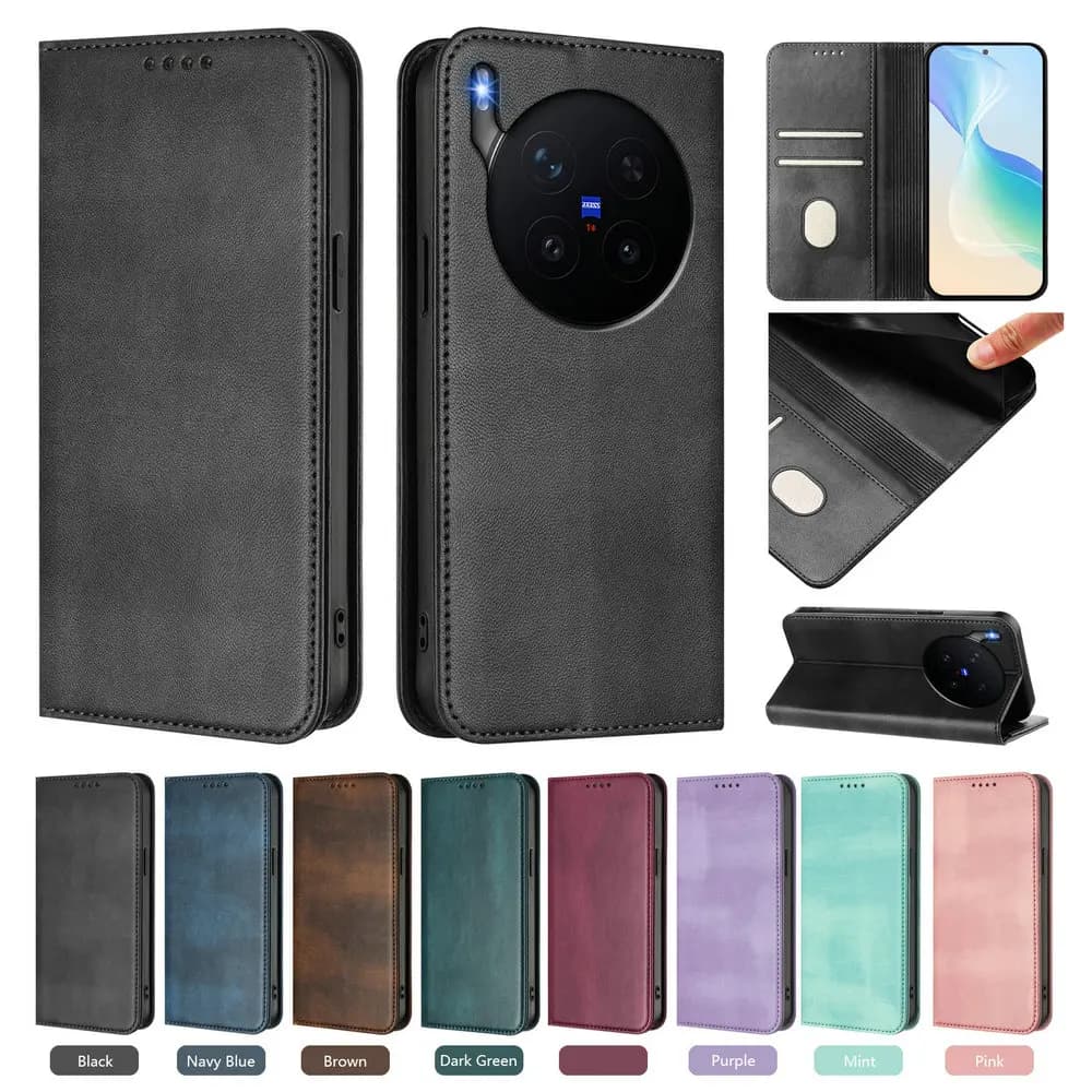Custodia a Portafoglio in Pelle con Blocco RFID per Vivo X300 Ultra 5G 2026, Cover di Lusso Magnetica per Vivo X300 Pro, X300s, X300