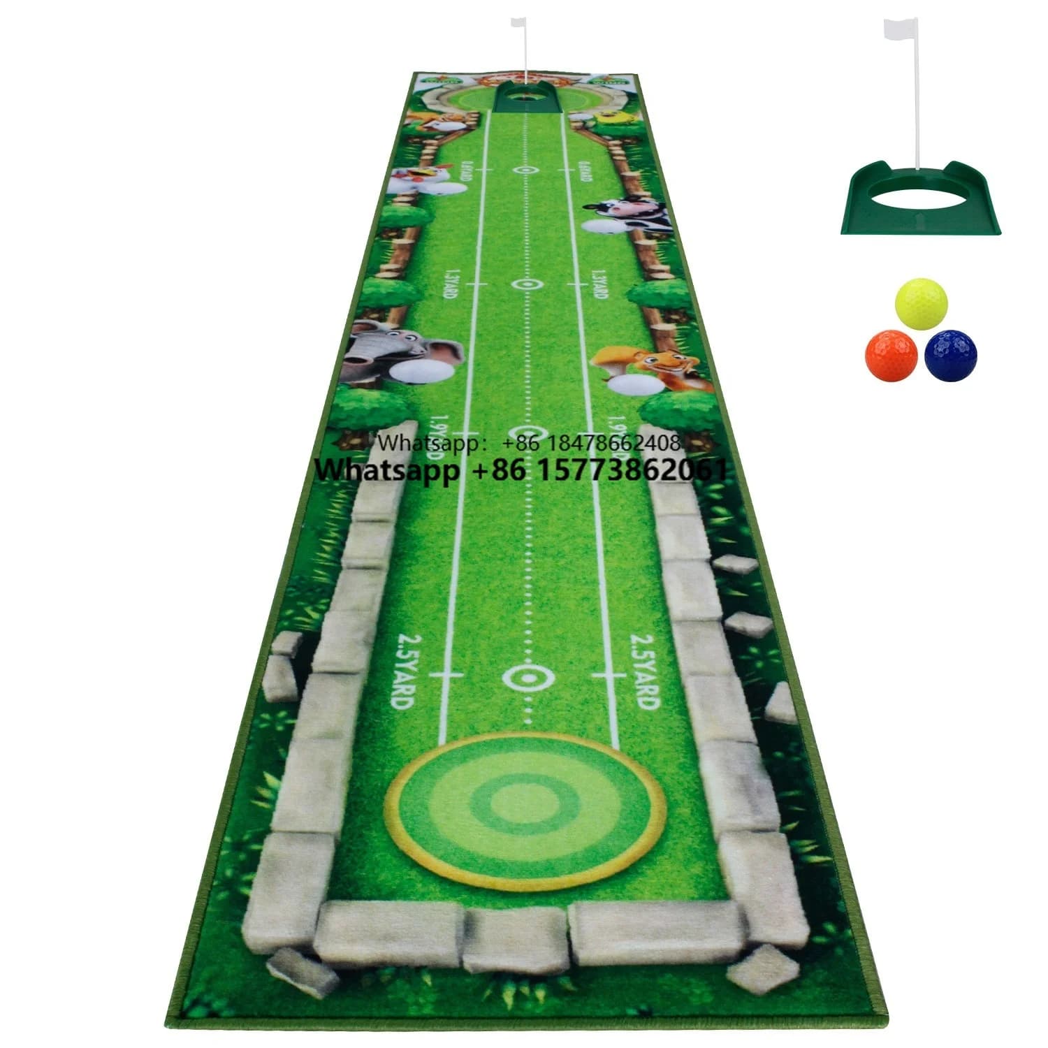 Nuovo Tappetino da Golf Cartoon Mini per Allenamento Putting, Antiscivolo per Interni/Esterni