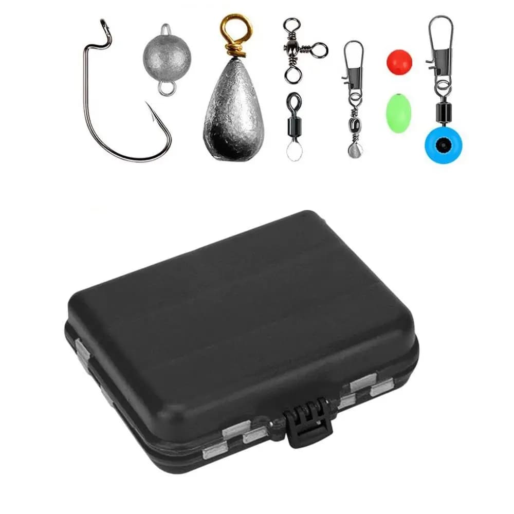 Lure Storage Box Fishing Tackles Box Skillful Swivels Clips Fishing Tools Set Box ABS Durable Fishing Hooks Set Box