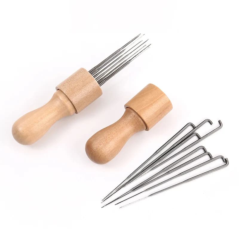 Ago per feltro di lana Ago per feltro Kit per iniziali per feltro Aghi per feltro Ago artigianale fai-da-te con manico in legno massello Aghi per cucire