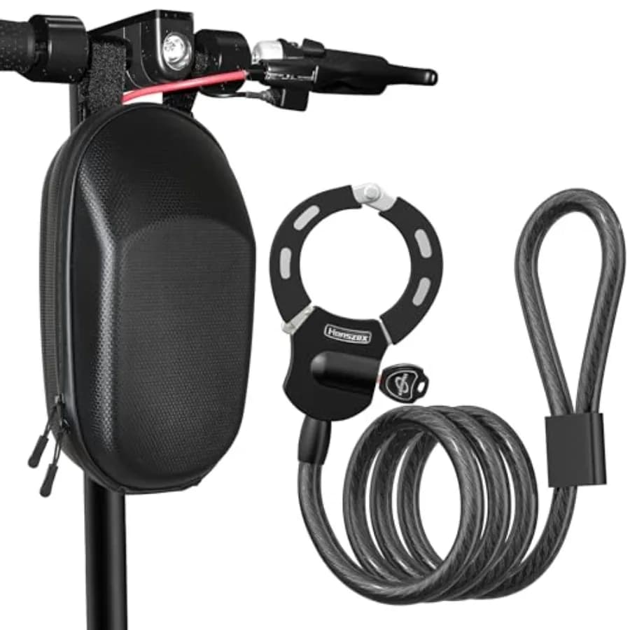 Lucchetto per Monopattino con Borsa, Antifurto per Monopattino Elettrico, Catena in Acciaio Resistente e Robusta, Lunghezza Fino a 100 cm