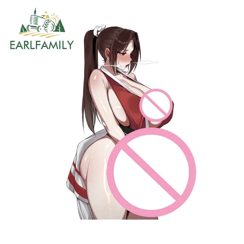 EARLFAMILY Futanari Shiranui Mai Super Hentai Adesivi per auto Seducente Ragazza Tumbler Decalcomanie Stampa personalizzata Scatola per attrezzatura da pesca