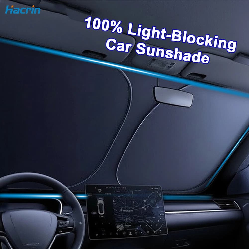 Car Sunshade Foldable Summer Supplies Car Sunshade Front Windshield Sunscreen Thermal Insulation Telescopic Folding Car Sunshade