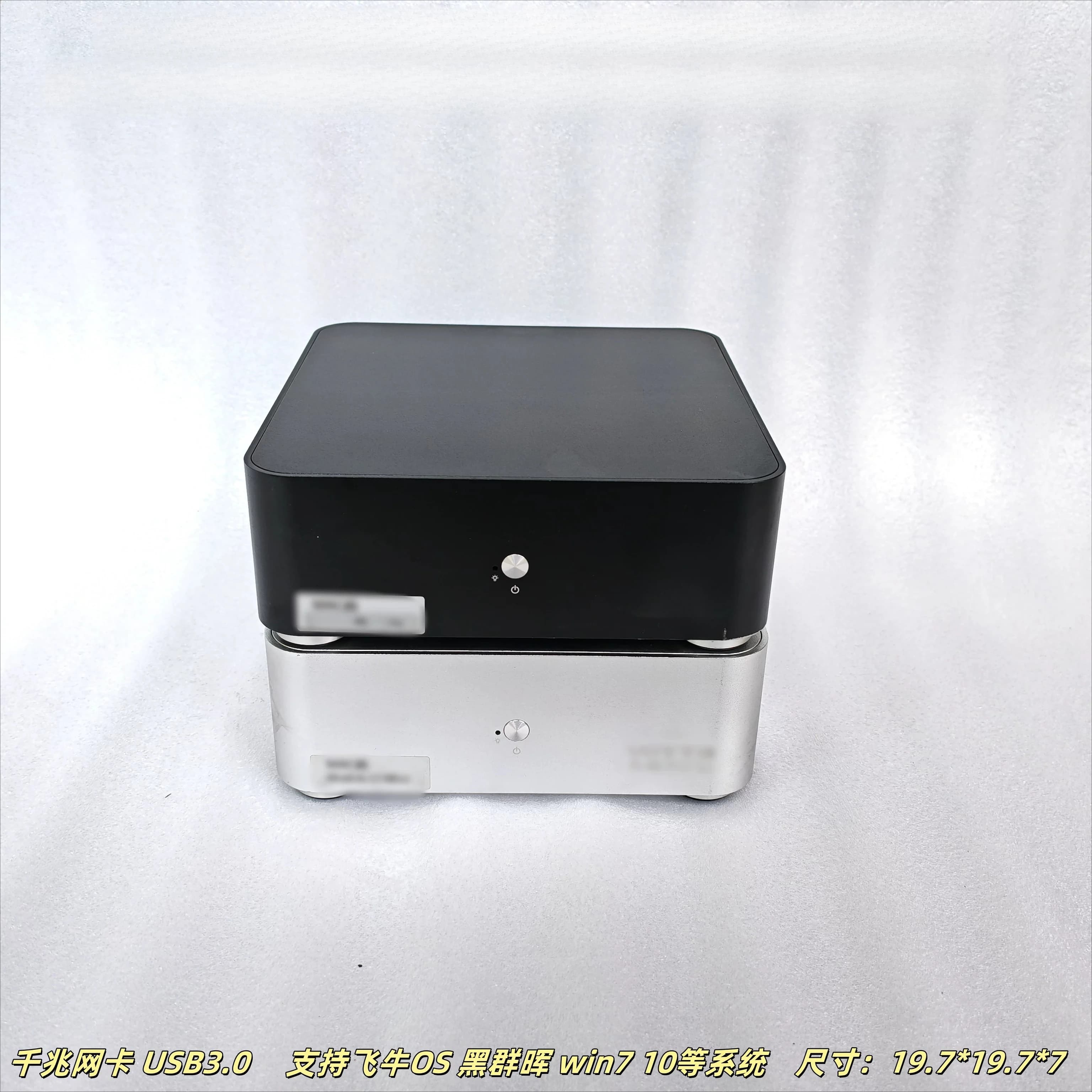 Mini PC NAS with fnOS, J3160 Quad-Core Private Cloud Storage, Full Aluminum Silent Computer