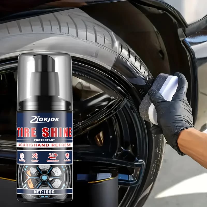 Kit Cera Lucidante per Pneumatici, Agente Illuminante e Annerente per Pneumatici Auto, Restauratore Multifunzionale per Plastica, Lucentezza a Lunga Durata, Uso Interno ed Esterno
