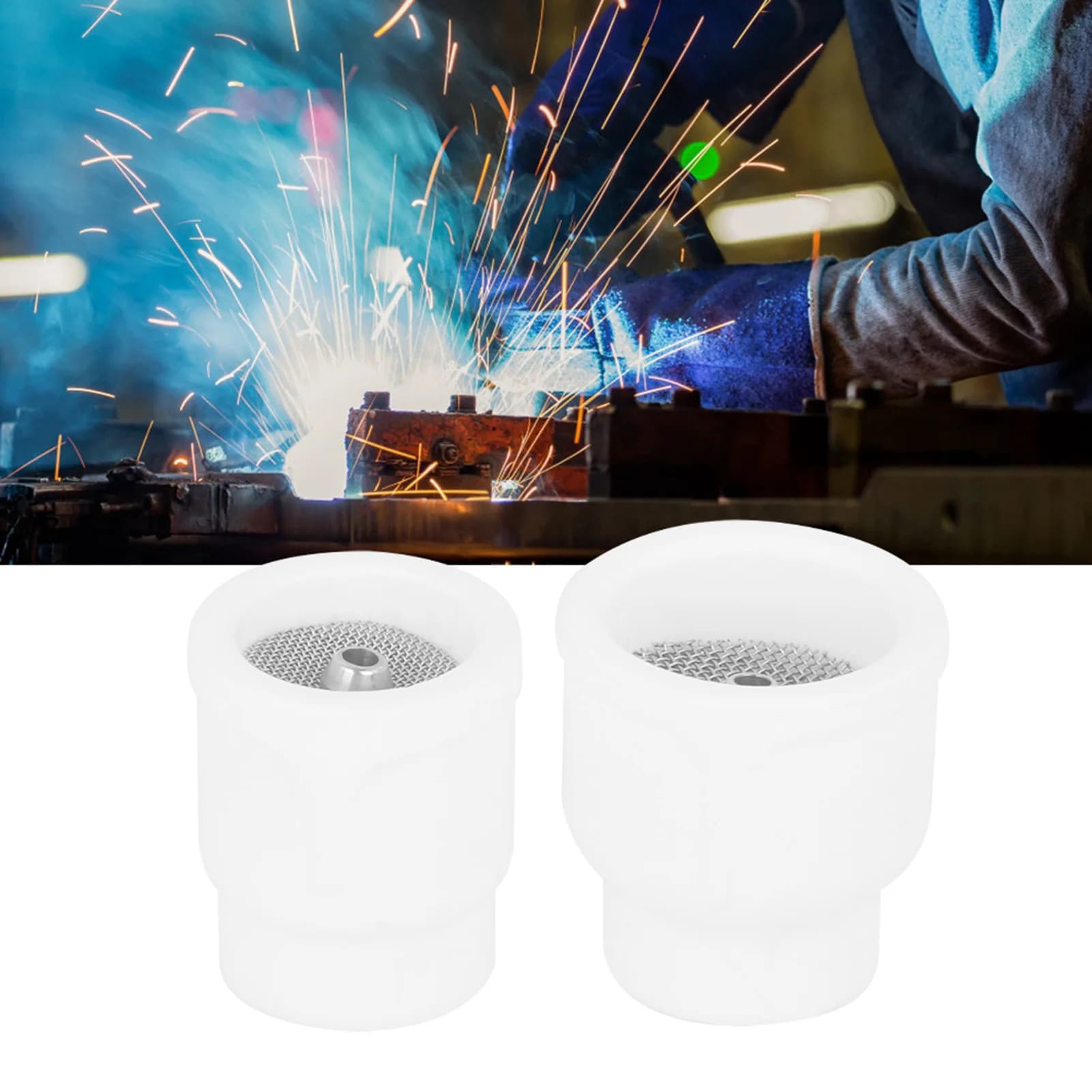 10 # Set di tazze per saldatura in ceramica per pistola per saldatura ad arco WP‑17/18/26/9/20 Agon 10 # 12 # Utensile Manuale