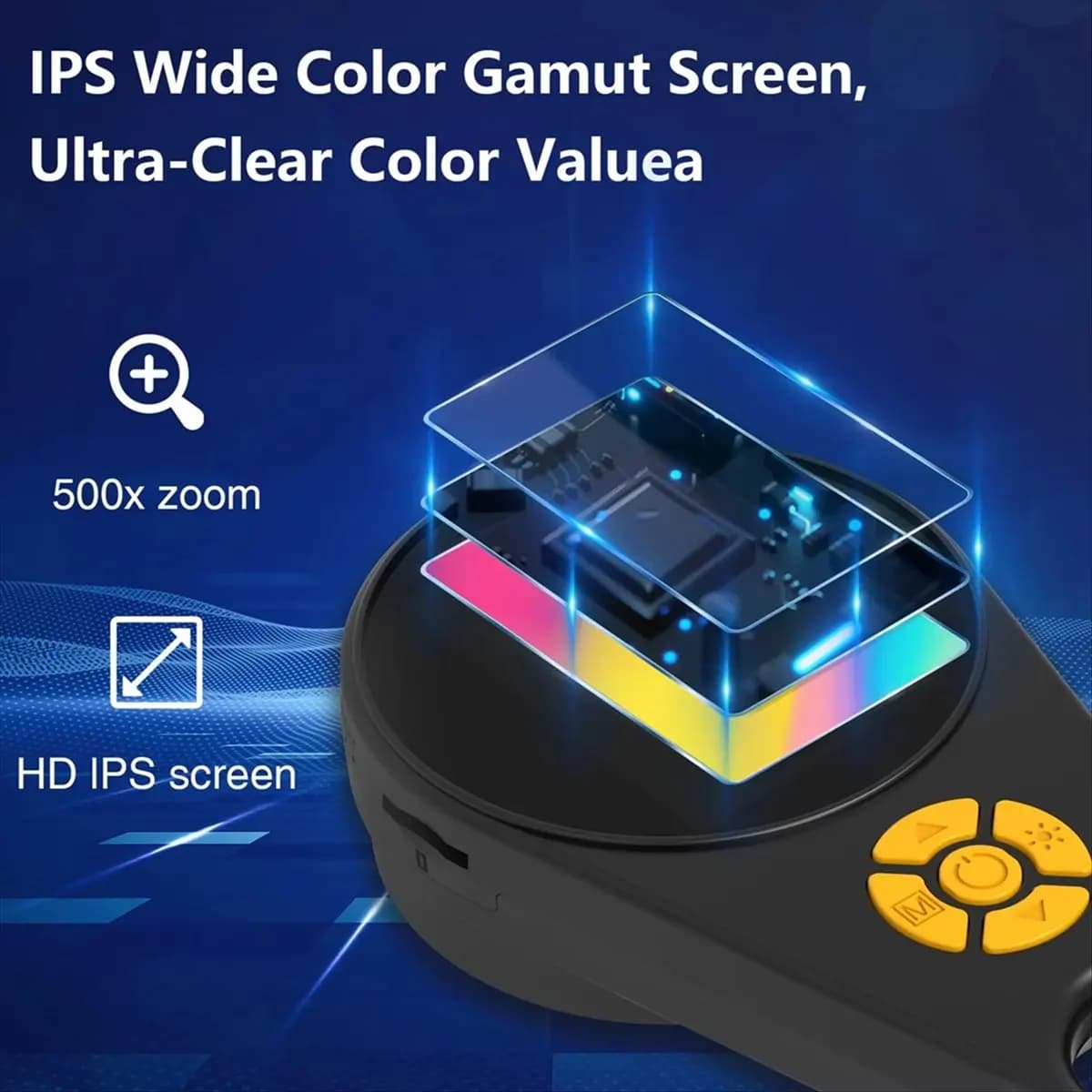(WSFS) Microscopio digitale 500X, lente d'ingrandimento portatile per riparazioni, saldatura PCB/SMD, ricerca scientifica