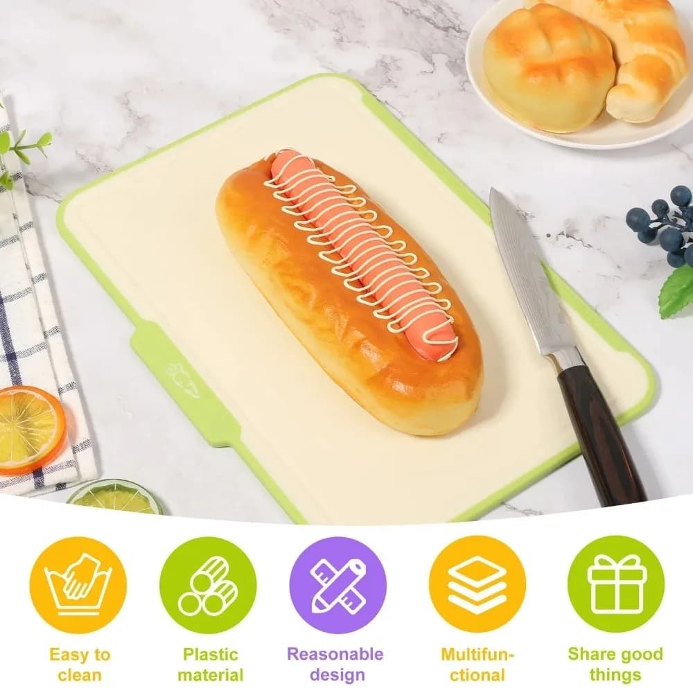 Square Plastic Anti-slip Multi-function T-shirt with Storage Support, Cutting Mat for Food Preparation